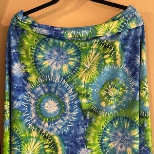Lularoe Azure Skirt - Blue and green tie dye